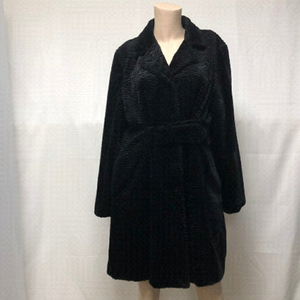 Black Rivet Chenille Winter Dress Coat
